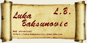 Luka Bakšunović vizit kartica